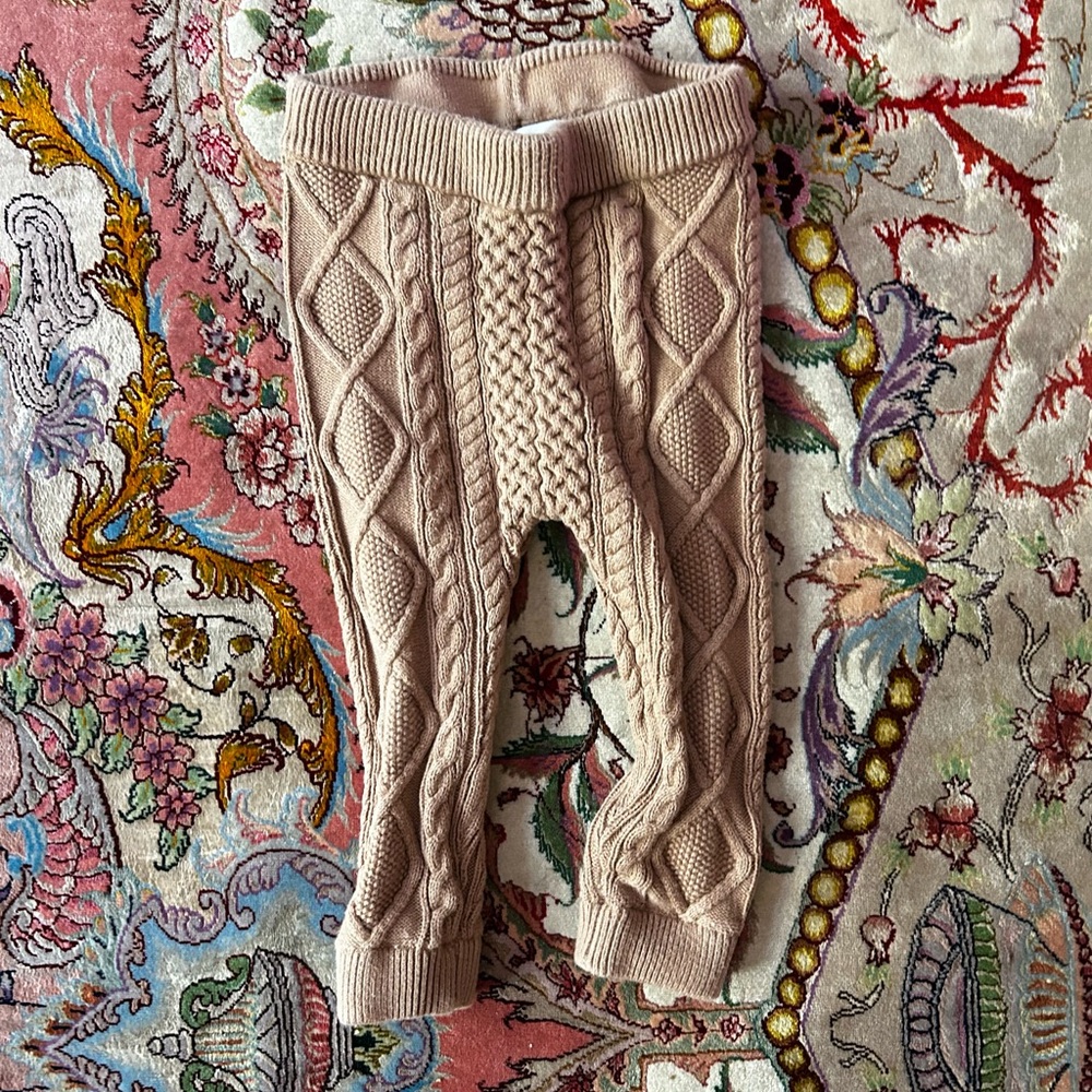 Banana Republic 12-18 Months Brown Knit Leggings 100% Cotton